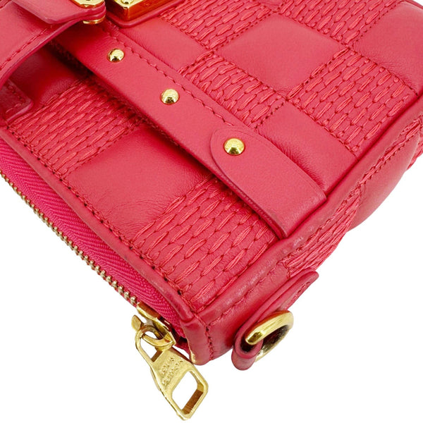 LOUIS VUITTON Troca PM Damier Lambskin Leather Shoulder Bag Pink