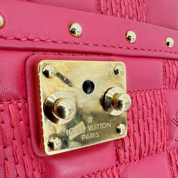 LOUIS VUITTON Troca PM Damier Lambskin Leather Shoulder Bag Pink