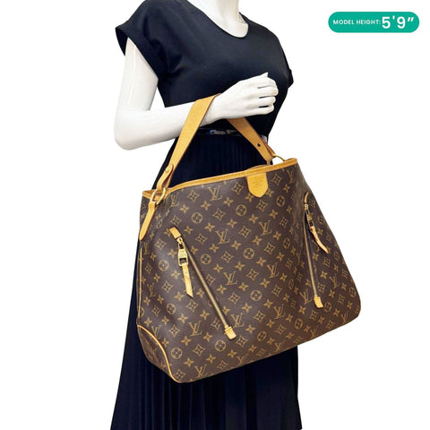 LOUIS VUITTON Delightful GM Monogram Canvas Hobo Bag Brown