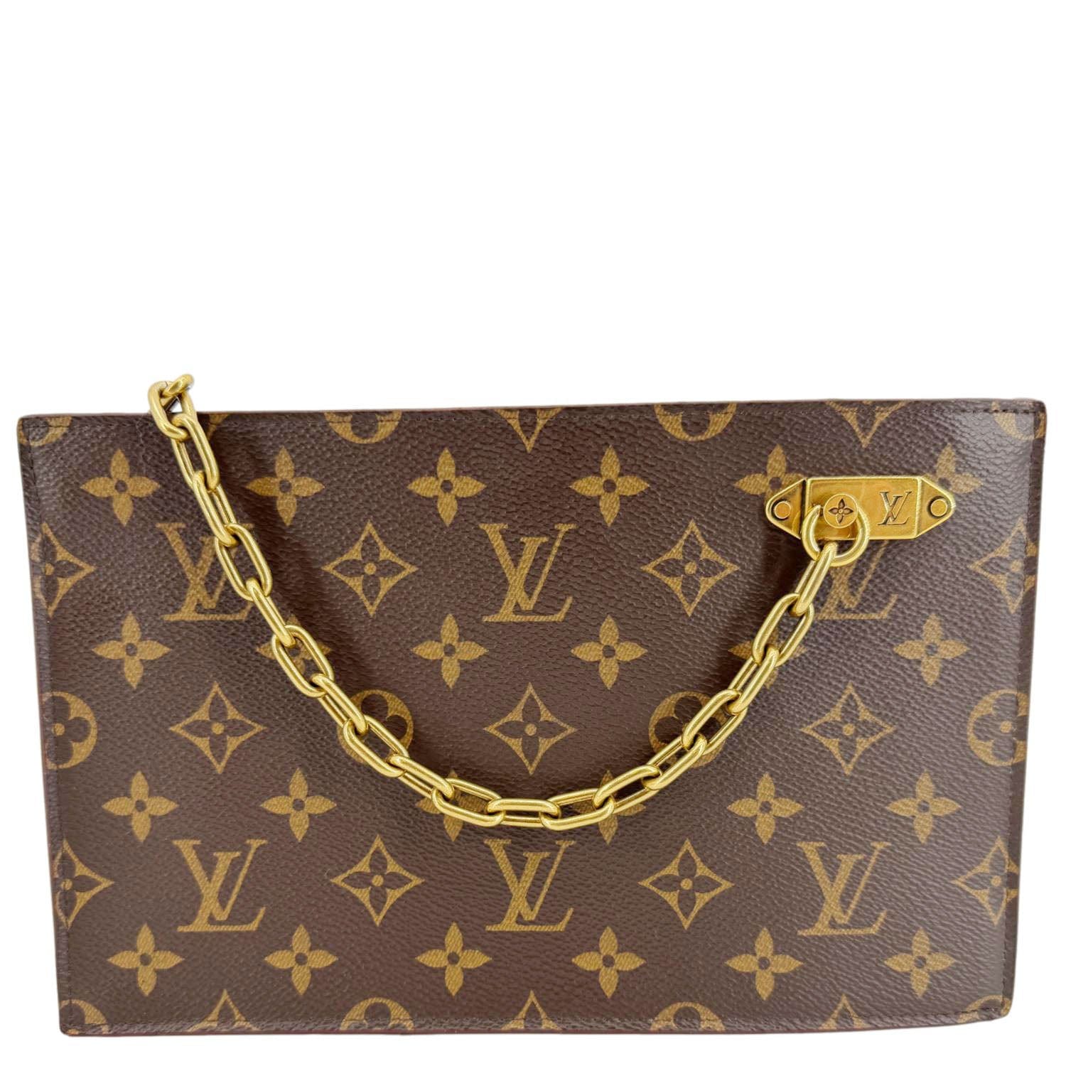 Louis Vuitton Legacy Brown Monogram Canvas Chain Clutch