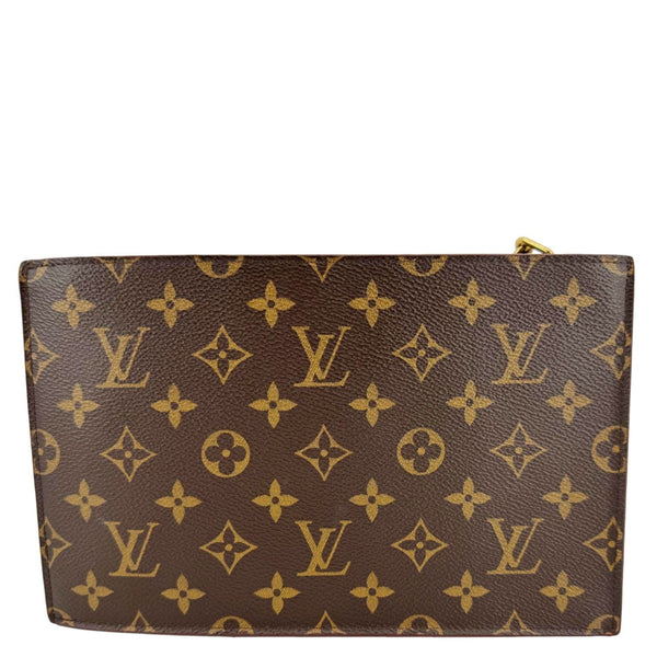 LOUIS VUITTON Legacy Monogram Canvas Chain Clutch Brown