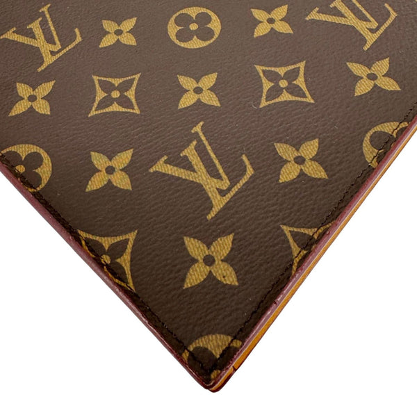 LOUIS VUITTON Legacy Monogram Canvas Chain Clutch Brown