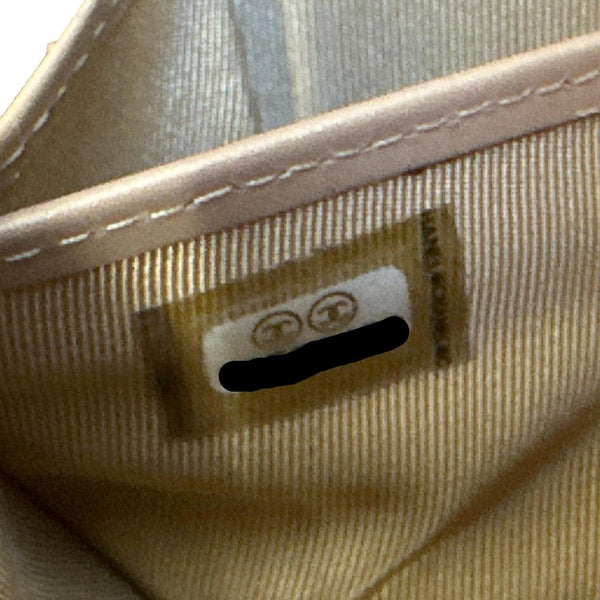 CHANEL CC Quilted Leather Zip Around Wallet Metallic Gold