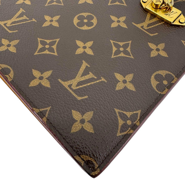 LOUIS VUITTON Legacy Monogram Canvas Chain Clutch Brown
