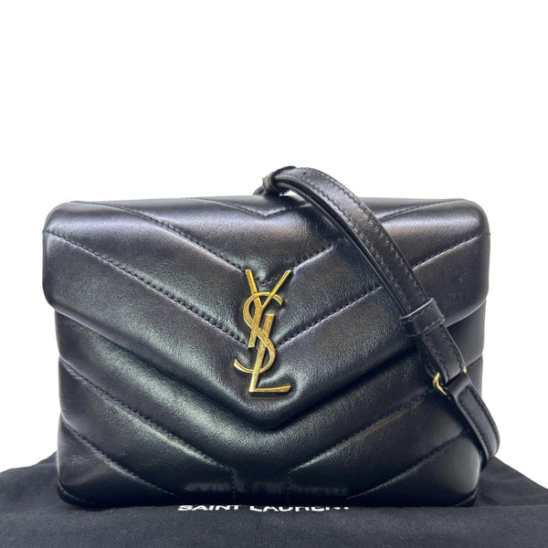 Yves Saint Laurent Loulou Toy Black Calskin Leather Crossbody Bag - Front