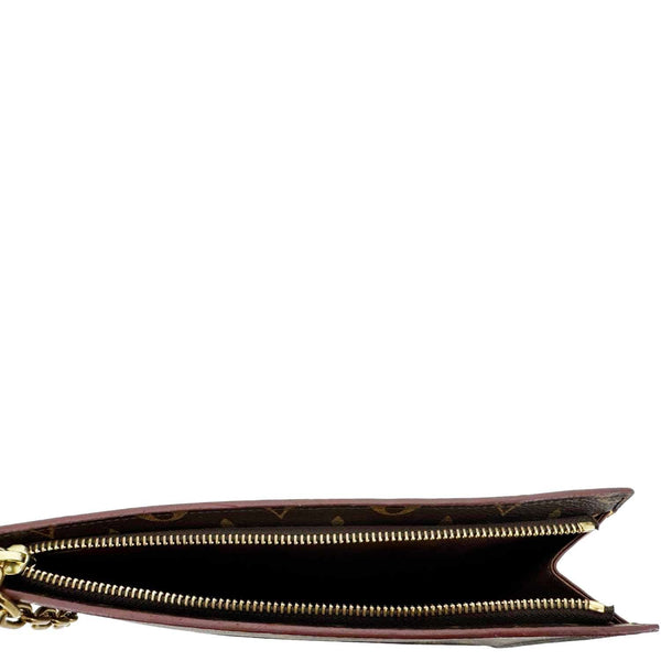 LOUIS VUITTON Legacy Monogram Canvas Chain Clutch Brown