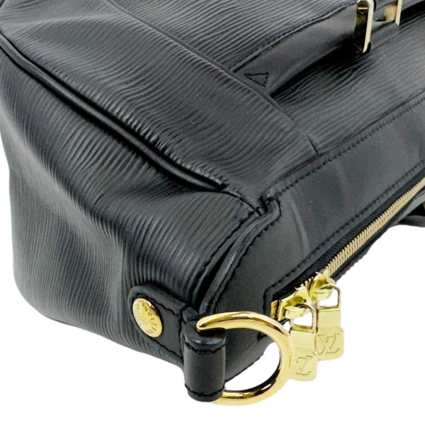 LOUIS VUITTON Dhanura Epi Leather Satchel Bag Black