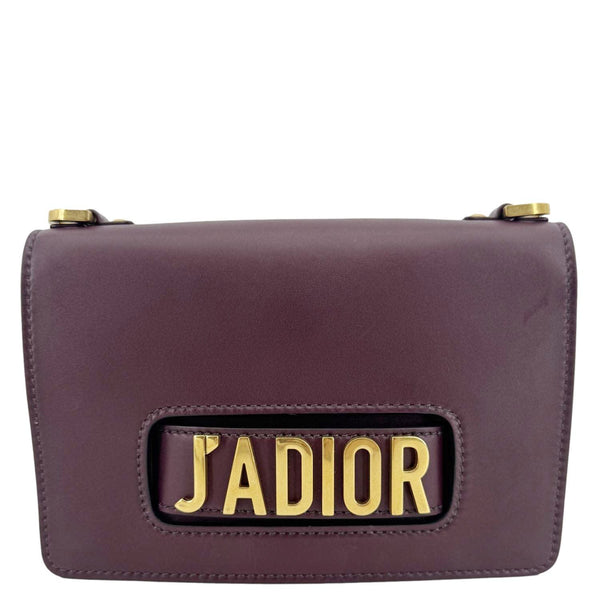 CHRISTIAN DIOR J'Adior Flap Medium Leather Chain Shoulder Bag Burgundy