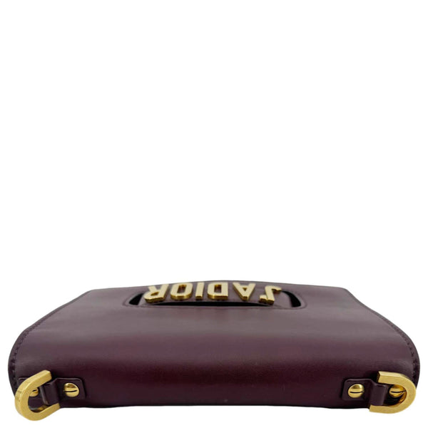 CHRISTIAN DIOR J'Adior Flap Medium Leather Chain Shoulder Bag Burgundy