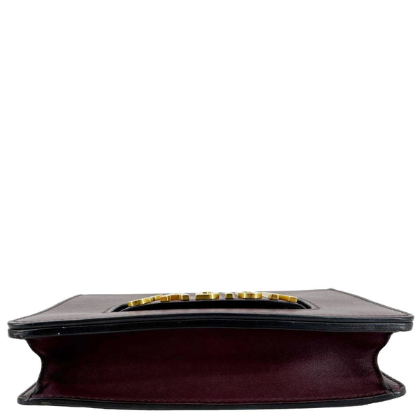 CHRISTIAN DIOR J'Adior Flap Medium Leather Chain Shoulder Bag Burgundy