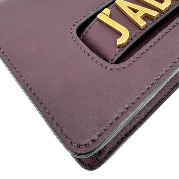 CHRISTIAN DIOR J'Adior Flap Medium Leather Chain Shoulder Bag Burgundy