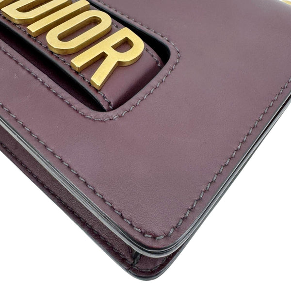 CHRISTIAN DIOR J'Adior Flap Medium Leather Chain Shoulder Bag Burgundy