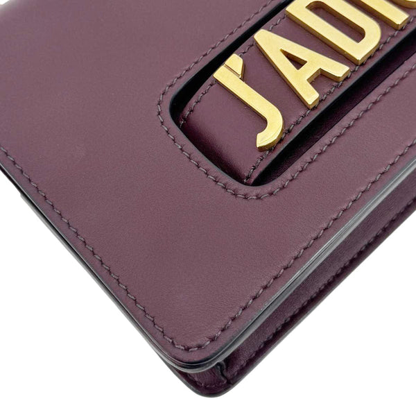 CHRISTIAN DIOR J'Adior Flap Medium Leather Chain Shoulder Bag Burgundy