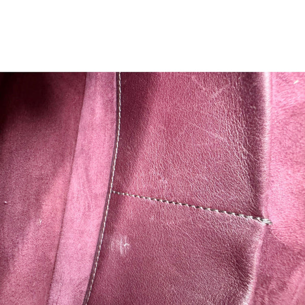 CHRISTIAN DIOR J'Adior Flap Medium Leather Chain Shoulder Bag Burgundy