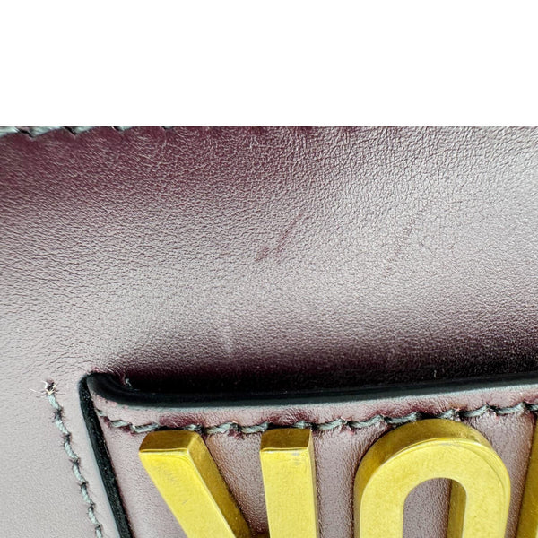 CHRISTIAN DIOR J'Adior Flap Medium Leather Chain Shoulder Bag Burgundy