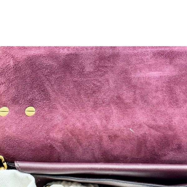 CHRISTIAN DIOR J'Adior Flap Medium Leather Chain Shoulder Bag Burgundy