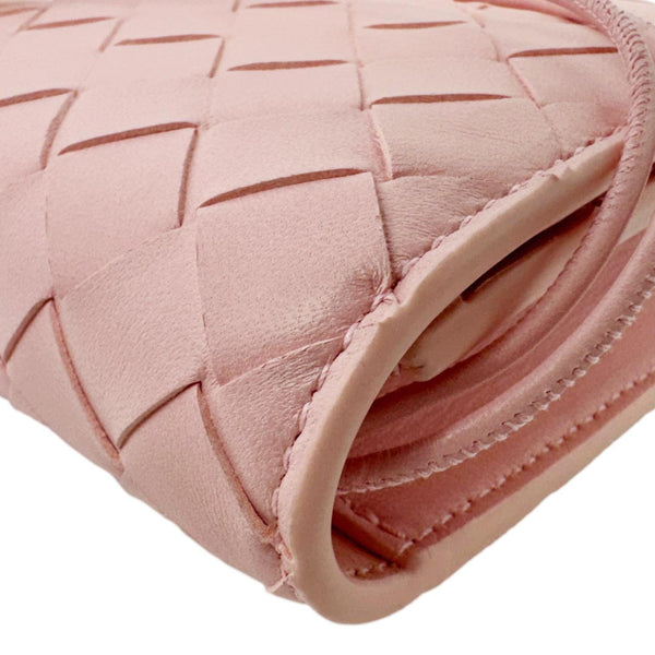 BOTTEGA VENETA Andiamo Woven Leather Clutch Rose