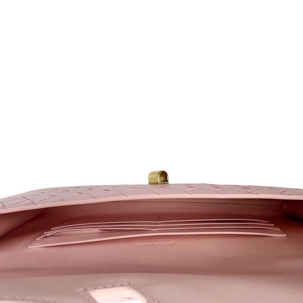 BOTTEGA VENETA Andiamo Woven Leather Clutch Rose
