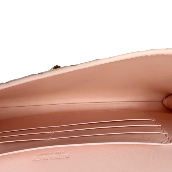BOTTEGA VENETA Andiamo Woven Leather Clutch Rose