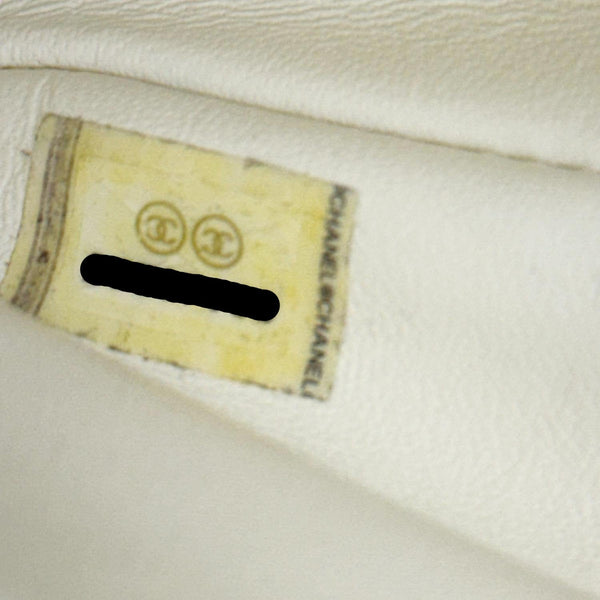 CHANEL Grommet Embellished Chic Flap Quilted Caviar Leather Crossbody Bag Ivory