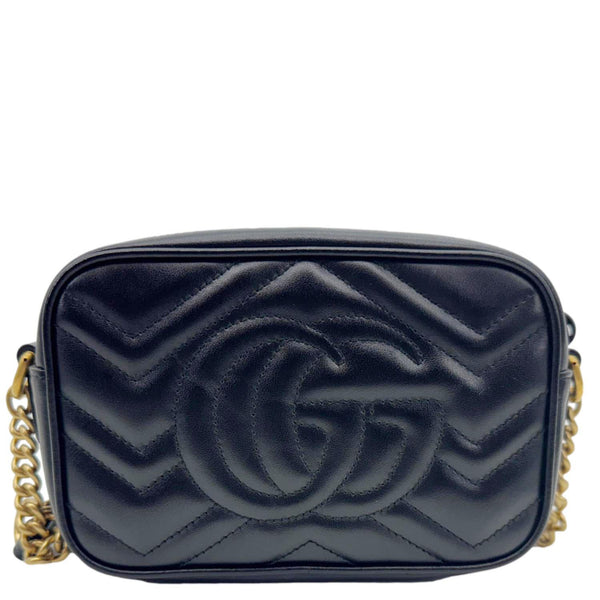 GUCCI GG Marmont Small Calfskin Leather Shoulder Bag Black 448065