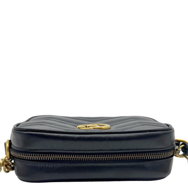 GUCCI GG Marmont Small Calfskin Leather Shoulder Bag Black 448065