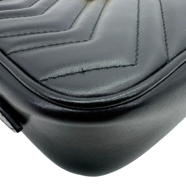 GUCCI GG Marmont Small Calfskin Leather Shoulder Bag Black 448065