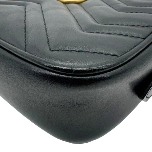 GUCCI GG Marmont Small Calfskin Leather Shoulder Bag Black 448065