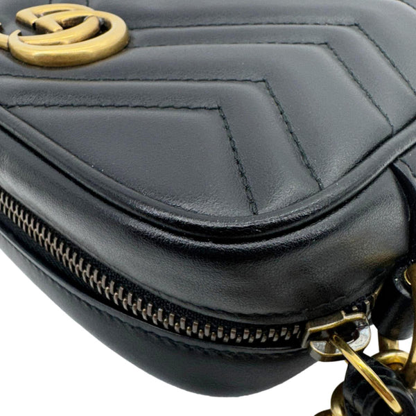 GUCCI GG Marmont Small Calfskin Leather Shoulder Bag Black 448065