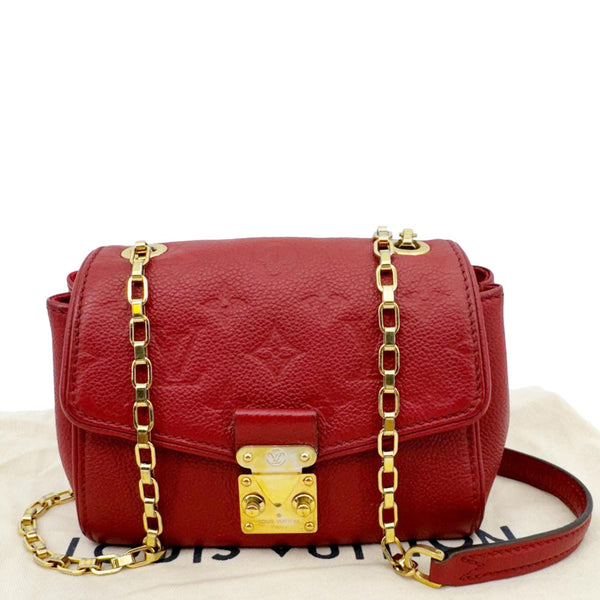 LOUIS VUITTON Saint Germain Monogram Empreinte Leather Crossbody Bag Red