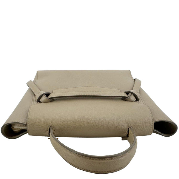 CELINE Mini Belt Grained Calfskin Leather Shoulder Bag Beige