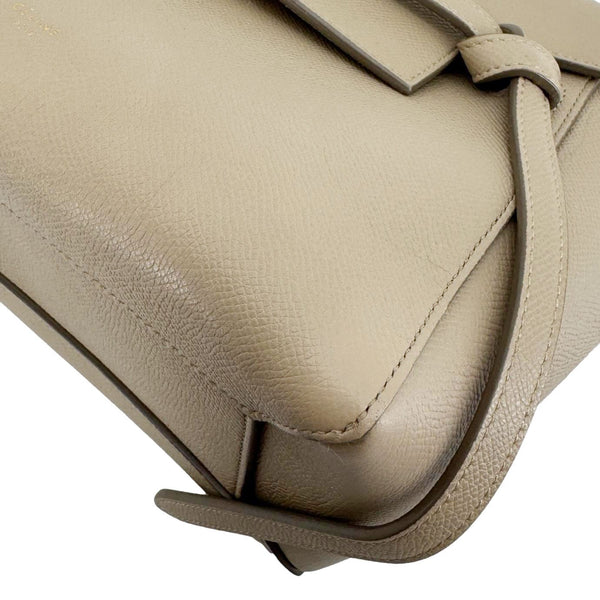 CELINE Mini Belt Grained Calfskin Leather Shoulder Bag Beige