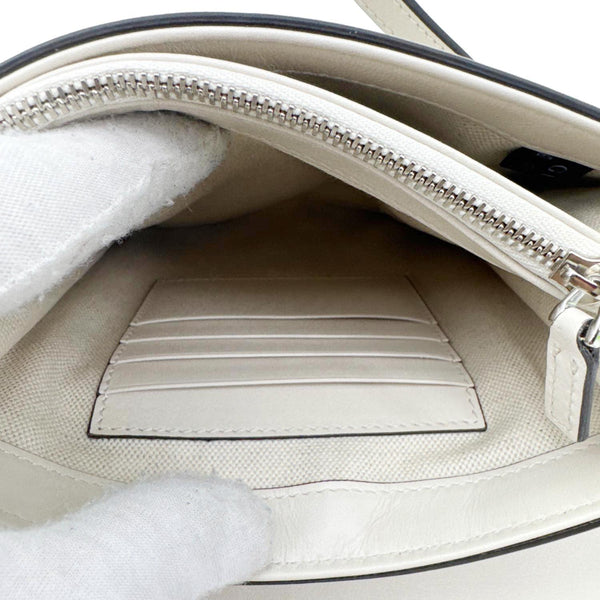 GUCCI GG Tennis Embossed Leather Messenger Bag White 625782