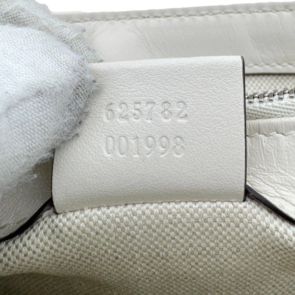 GUCCI GG Tennis Embossed Leather Messenger Bag White 625782