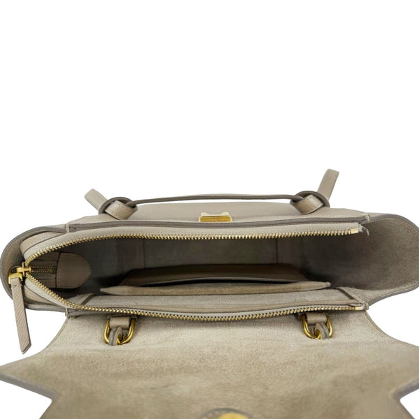 CELINE Mini Belt Grained Calfskin Leather Shoulder Bag Beige