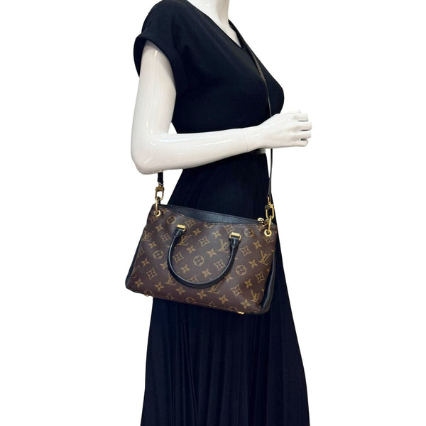 Louis Vuitton Pallas BB Monogram Canvas Shoulder Bag Black - Model Wearing