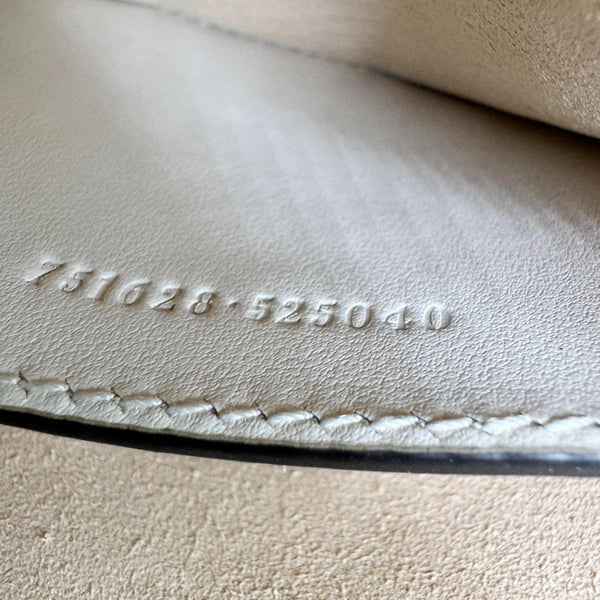 GUCCI Heart Mini Interlocking G Diagonal Matelasse Leather Shoulder Bag Off White 751628