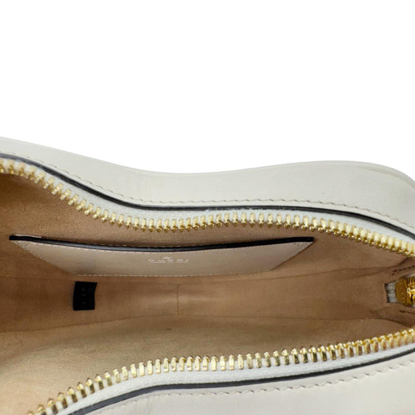 GUCCI Heart Mini Interlocking G Diagonal Matelasse Leather Shoulder Bag Off White 751628