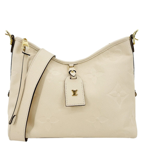 LOUIS VUITTON Carryall PM Monogram Empreinte Leather Shoulder Bag Off White