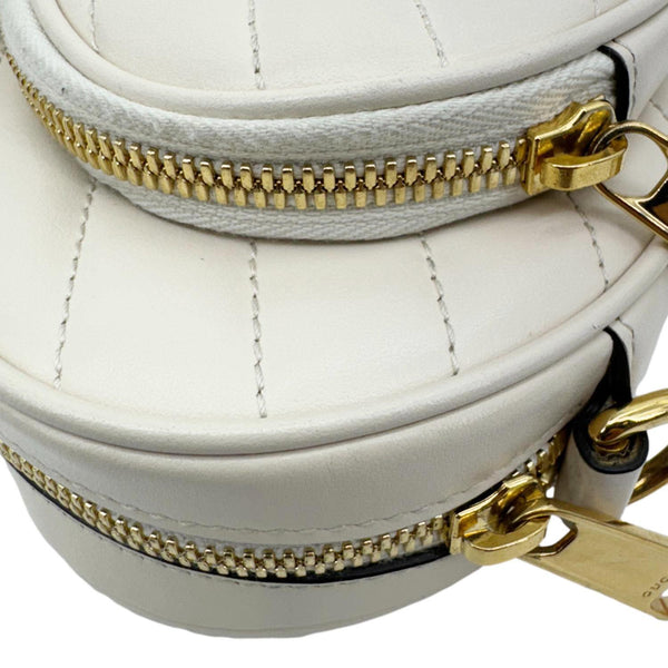 GUCCI Heart Mini Interlocking G Diagonal Matelasse Leather Shoulder Bag Off White 751628