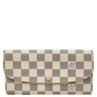 LOUIS VUITTON Emilie Damier Azur Wallet Rose Ballerine