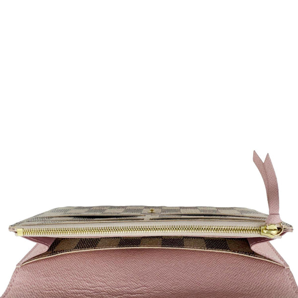 LOUIS VUITTON Emilie Damier Azur Wallet Rose Ballerine