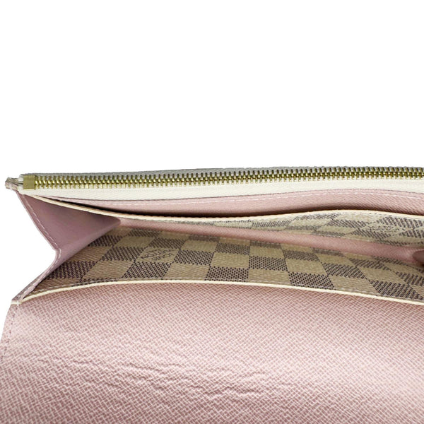 LOUIS VUITTON Emilie Damier Azur Wallet Rose Ballerine