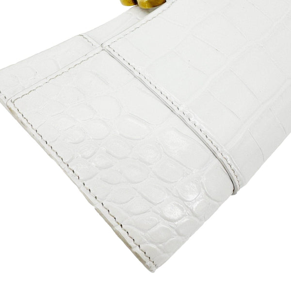 BALENCIAGA Hourglass Leather Wallet On Chain Bag Off White