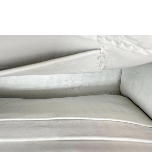 BALENCIAGA Hourglass Leather Wallet On Chain Bag Off White