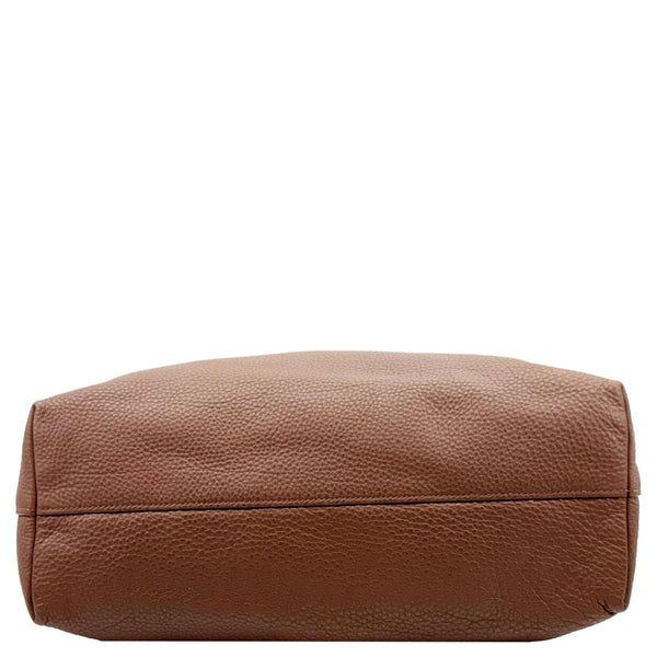 PRADA Vitello Daino Leather Tote Shoulder Bag Brown