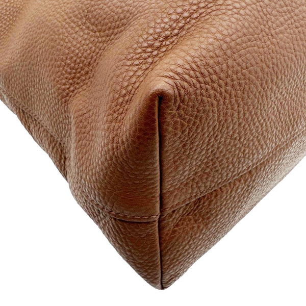 PRADA Vitello Daino Leather Tote Shoulder Bag Brown