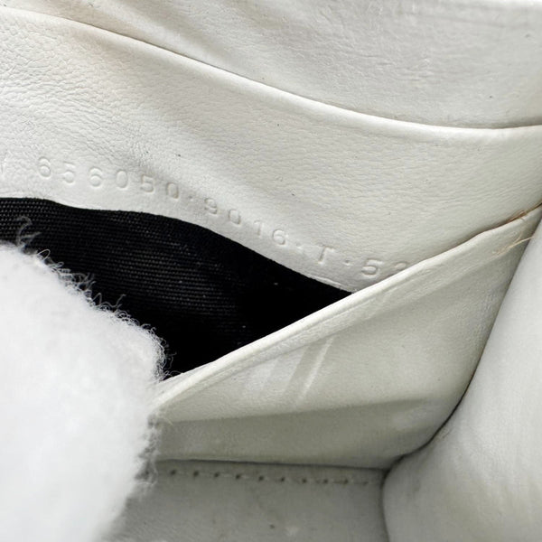 BALENCIAGA Hourglass Leather Wallet On Chain Bag Off White