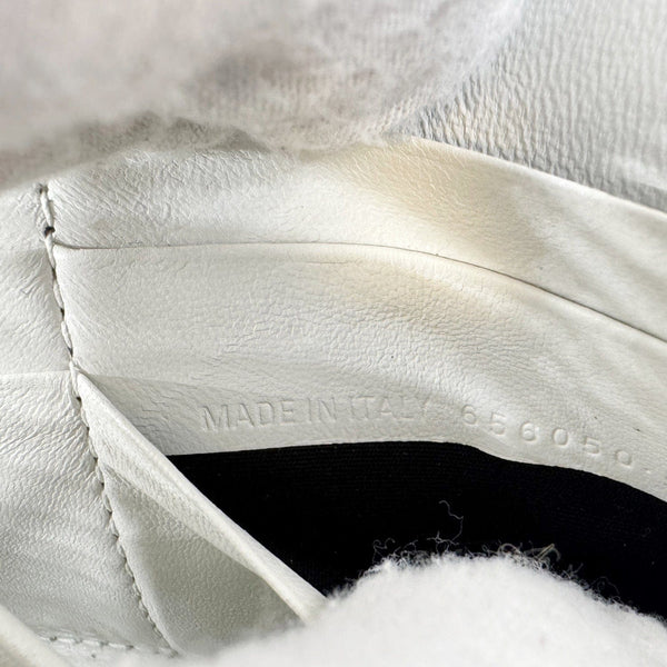 BALENCIAGA Hourglass Leather Wallet On Chain Bag Off White
