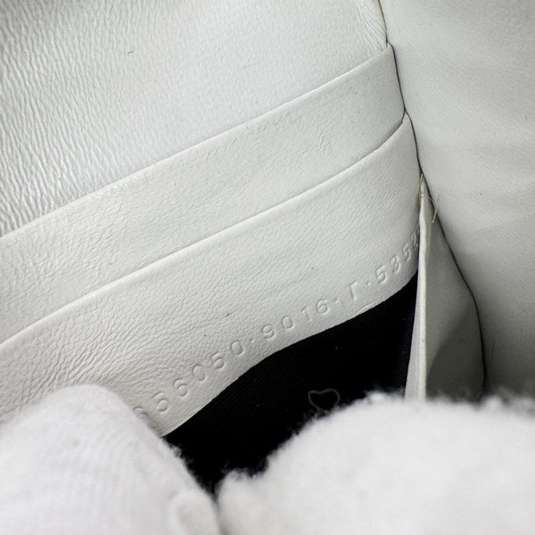 BALENCIAGA Hourglass Leather Wallet On Chain Bag Off White